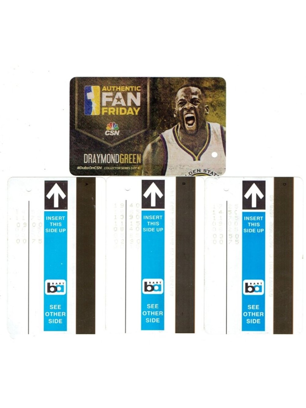 4 Vtg BART Tickets Bay Area Rapid Transit Train Ephemera Warriors Draymond Green
